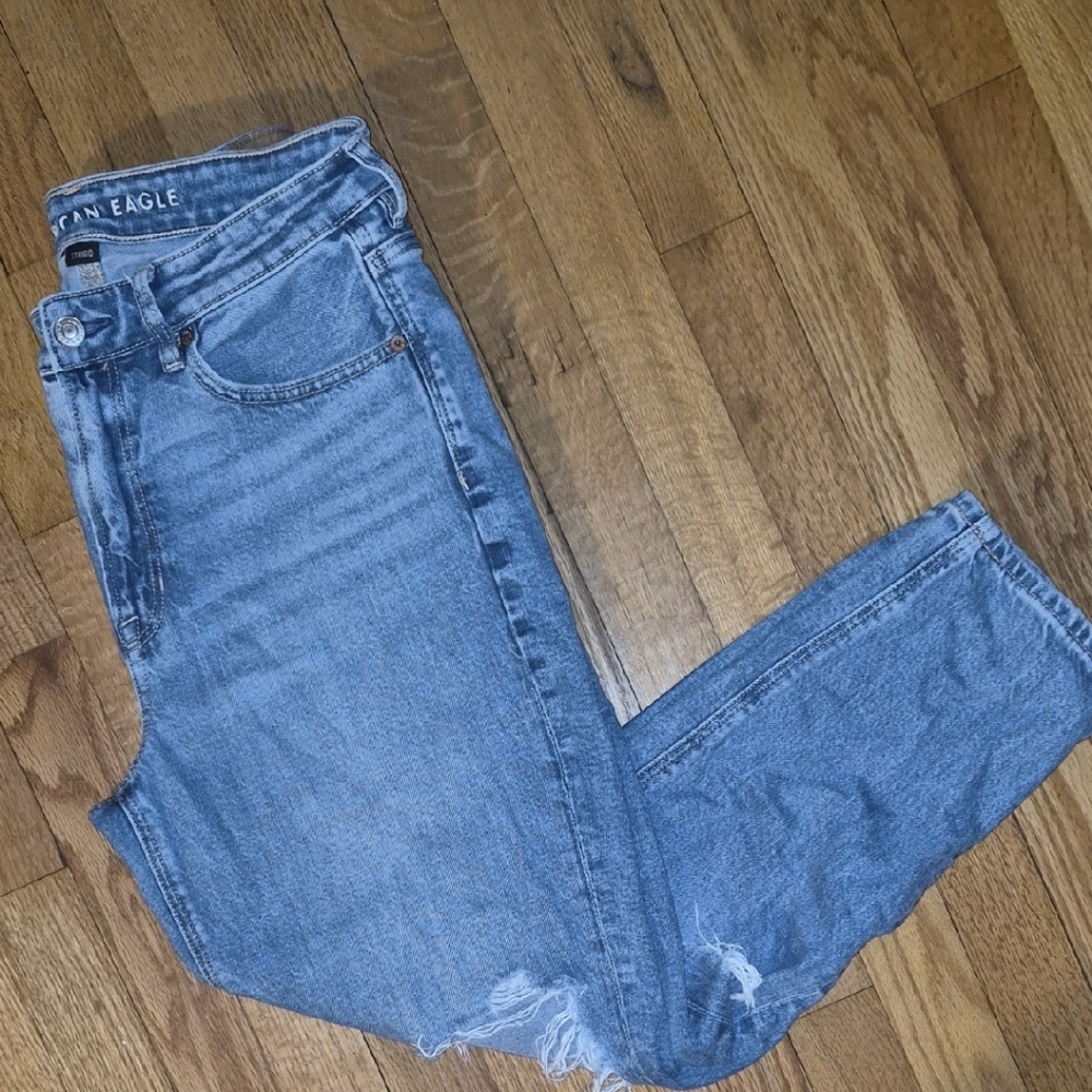 American Eagle Outfitters Women's Blue Ankle Jeans